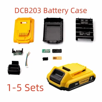 1-5 набора Части на Корпуса батерии 18650 за Безжичен инструмент DeWalt 20V Max за литиево-йонна батерия 20V Max 2.0 3.0 Ah Ah DCB200 DCB203 DCB201
