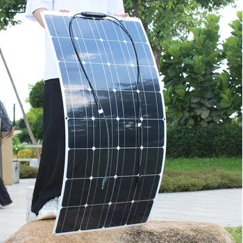 100 W Гъвкава монокристаллическая соларен панел за кола/лодка/ къщата на Слънчевата батерия Може да се зарежда 12 В Водоустойчива слънчев панел от Порцелан