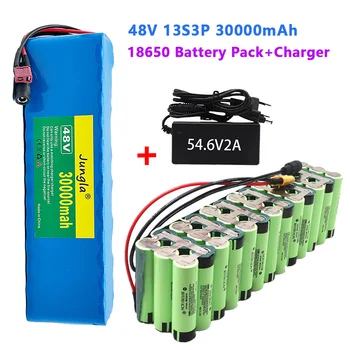 100% оригинален 13S3P 48V 30Ah 1000W литиево-йонна батерия 54,6 V литиево-йонна батерия за електрически скутер с BMS + зарядно устройство T DC