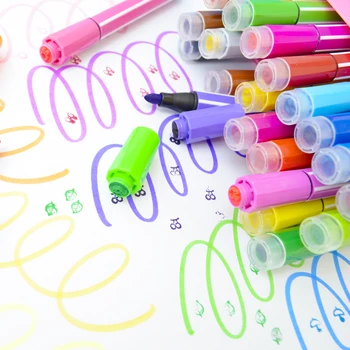 12 Цветни дръжки, цветен печат, печат, Моющаяся, Акварел дръжка, четка за рисуване, комплекти цветни маркери за деца