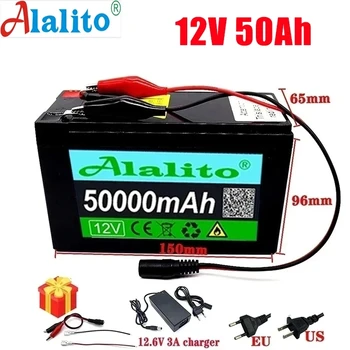 12v 50Ah 18650 литиево-йонна батерия за слънчеви панели 30A вградена машина за висока точност на батерията электромобиля BMS + зарядно устройство 12,6 В