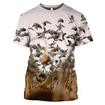 2023, Лятна мъжка тениска с 3D-принтом Див Гълъб, Всекидневни пуловер с къс ръкав, Градинска облекло, Тениски, потници, Мъжки дрехи голям размер
