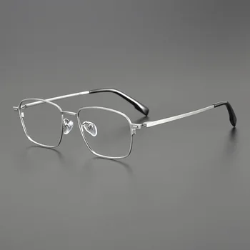2023 Модерна квадратна проста рамки за очила, мъжки Дизайнерски оптични очила от чист титан, Късогледство за четене, женски персонални очила