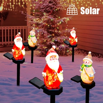 2024 Коледна песен, led соларни фенери, Градинска водоустойчива лампа за тревата, пътека на двора, начало декор, Празник на Дядо Коледа