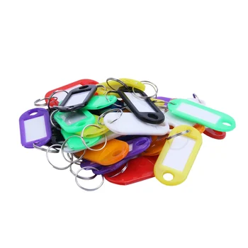 32x Многоцветни пластмасови ключодържател ключодържател, идентификационни етикети за багаж, идентификационните етикети с разъемным ринг за ключове