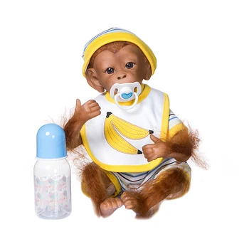 46 см Възстановената обезьянка, Орангутани, реалистична мека на допир кукла с меко тяло, сбирка от художествени подаръци за възрастни