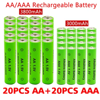 AA + AAA акумулаторни АА от 1,5 3800 ма/1,5 ААА 3000 mah алкални батерии фенерче детски играчки, часовници MP3 плейър замени Ni-Mh батерия