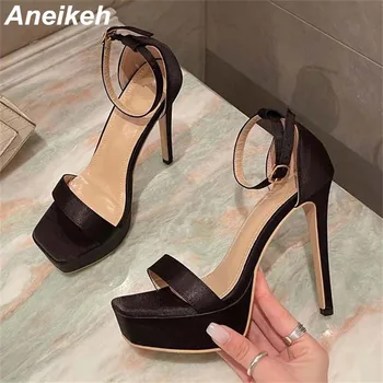 Aneikeh/ Летни дамски Сандали-гладиатори платформа с тока и каишка; Колекция 2024 г.; Клубна обувки за Партита на тънък висок Ток; Женски Sandalias De Mujer