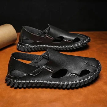 Golden Sapling/ леки сандали; дишаща мъжки лоферы за почивка зад волана; Класически мъжки ежедневни сандали на равна подметка в стил ретро; плажни обувки
