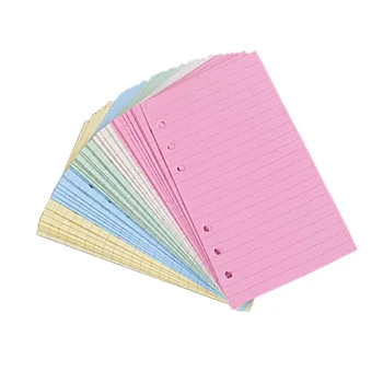 Grid Noteboook 50 Страници Многократно Хартия с подплата, A6, Цветни Страници с линия за Еднократна употреба, Тетрадка твърди корици на 6 пръстени, Планер списания