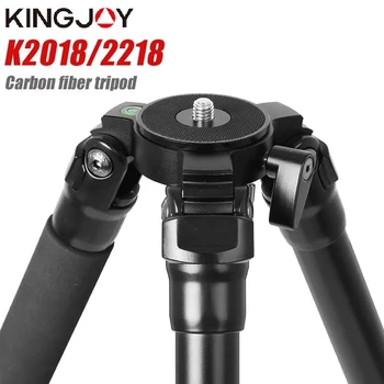 KINGJOY Професионален Видео Статив от Алуминий/Въглеродни влакна, Поставка за огледално-рефлексен фотоапарат с натоварване 15 кг за Камери Nikon, Sony, Canon