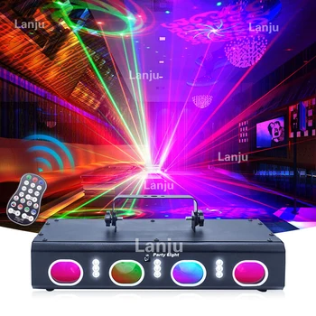 Led осветление сцена DJ disco KTV светкавица 3D модел лъч лазерен лъч въртящо се на гласово управление на семейно парти осветление атмосферата на сватбата
