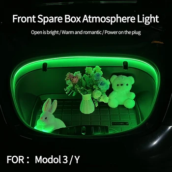 Led Светлинна Лента Светодиодна Лента с Модифициран Осветление за Tesla Model 3 Y-Водоустойчив-Гъвкав Силикон Фенер Преден Багажник 2021-2023