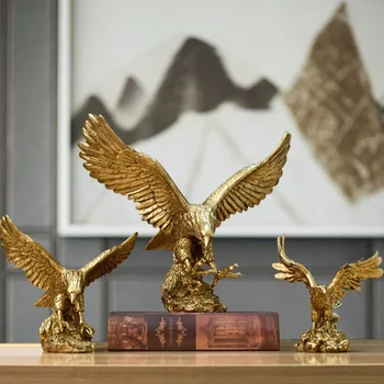 NORTHEUINS-Статуетка на американския Златен Орел от смола, Художествена Модел на Животното, Колекционерско Бижу, Домашен Офис, Работно бюро, Интериор в стил Фън Шуй, Ориз