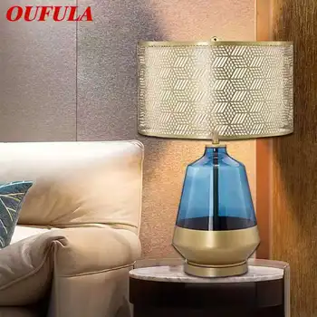 OUFULA, модерна настолна лампа в скандинавски Стил, Модерно изкуство, Синя Хол, Спалня, Хотел, Led Индивидуалност, Оригиналност, Настолна лампа