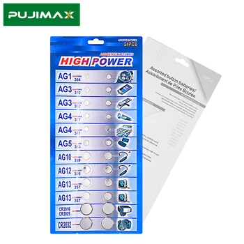 PUJIMAX 24шт 364A AG3 SR41 AG4 SR626 AG5 AG10 AG12 AG13 CR2025 CR2032 Набор от Тласък Батерии за Дистанционни Монетоприемная Батерия