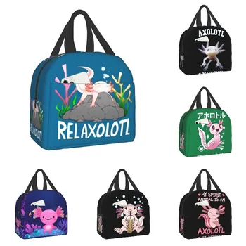 Relaxolotl-fiambrera против aislamiento Axolotl para la escuela, oficina, salamandra, enfriador térmico de animales, bolsas de comi