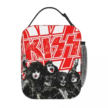 Rock Kiss Band Термоизолированная чанта за обяд, Училищни Преносим кутия за обяд, термоохладитель, Кутия за храна