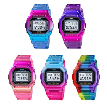 SKMEI Улични спортни часовници с хронометър Обратно броене Ръчни часовници с двоен будилник Дамски часовници Подаръци за момичетата/жените