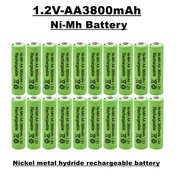 Акумулаторна батерия тип АА, 1.2, 3800 mah, ni-металлогидридный батерия, подходяща за дистанционни управления, играчки, часовници, радиостанции и т.н