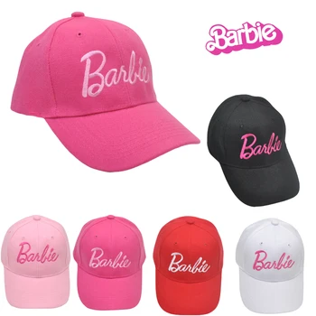 Барби, Розова детска шапка, шапка принцеса Kawai, бейзболна шапка със сладка бродерия букви, модерна бейзболна шапка с козирка за момчета и момичета