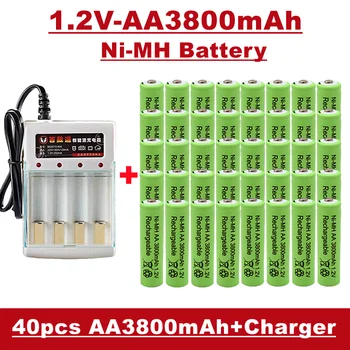 Батерия 1,2 В АА, 1.2, 3800 mah, акумулаторна батерия ni MH батерия, дистанционно управление, аларма, MP3 и т.н., Продава се със зарядно устройство