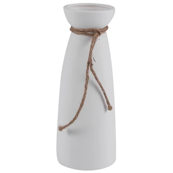 Бяла керамична ваза в минималистичен стил, с модерна декорация на дома, порцеланова ваза от матирано дизайн