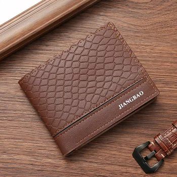 Висококачествен мъжки кратък портфейл от изкуствена кожа, водоустойчива чанта-портфейл с голям капацитет, модерен дизайн, чанта за няколко карти