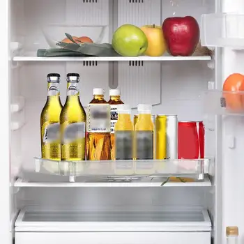 Въртяща се тава за хладилник, Рафтове за съхранение на Подправки, Органайзер за съхранение на продукти, Органайзер за хладилник, Поставка за напитки, плодове
