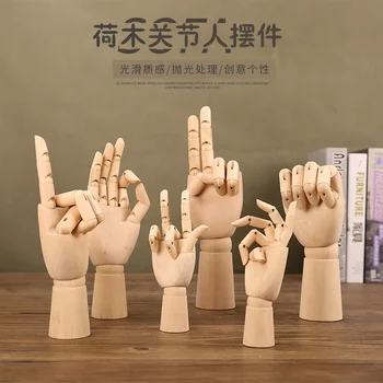 Гореща продажба на творческата дървени модели на ръцете от ставите на пръстите на човека, десктоп украса за студио, офис въртящо персонализирани украса