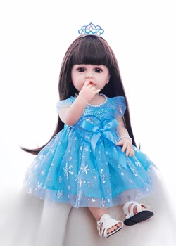Горещи продажба 22-Инчов Силиконово Тяло с Лед и Снежна Пола Reborn Baby Dolls Kawaii Baby Doll Kids за подарък За рожден Ден