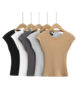 Дамски тениски с появата на облегалката, летни 5 цвята, растягивающийся тънък съкратен топ