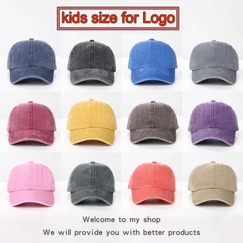 Детска бейзболна шапка от промит памук с логото на за момчета и момичета, солнцезащитная шапка, бейзболна шапка за детски екип с утиным по езика