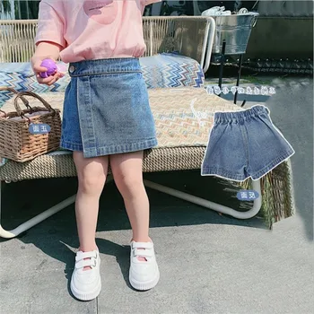 Дънкови Панталони за малки момичета, Лятна Мода 2023, Нови Сладки Висококачествени къси Панталони за момичета, Корейската версия на Ежедневните детски дънки