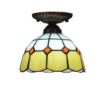 Европейско-Средиземноморският Тавана лампа в стил Тифани в Ретро стил, Лампа за верандата, Балкона, стълби, Творчески Художествени Стъклени лампи за Вътрешно осветление