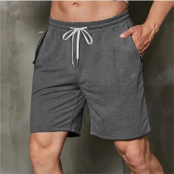 Ежедневни мъжки къси панталони-карго с еластична гумена лента на талията, гъвкави тънки Свободни джобове, обикновена летни спортни панталони за фитнес, плажни шорти