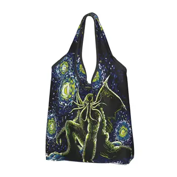 Забавна Звездна Нощ на Ivelina, чанти-тоут за пазаруване, Преносима Брандираната дизайнерска чанта Monster Grocery Клиент