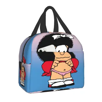 Забавна Термоизолированная чанта за обяд Mafalda, Женствена Чанта с комиксами Quino, за многократна употреба Контейнер за обяд за училище, Офис, Многофункционална кутия за храна