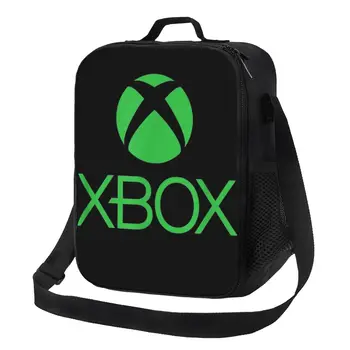 Зелена утепленная чанта за обяд с логото на Xbox за жени, охладител за геймъри, термос...