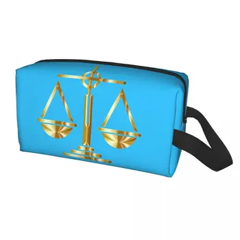 Златни везни на Правосъдието Лого Law Косметичка Дамски Козметичен Органайзер За Пътуване Модерен Адвокат За юридически партита Чанти за съхранение на тоалетни принадлежности