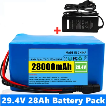 Истински Батерия 24 V 28ah 250W 350W 29,4 V 7s5p, за Чанти за Инвалидни Колички, Електрически Мотор, Литиево-йонна Батерия + Зарядно устройство 29,4 V 2A