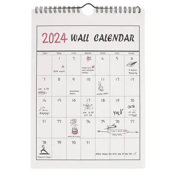 Календар за планиране на 2024 Година Траен Номер за обратно отброяване, Дневен Стенен Календар за домашен прием, Окачен за вашия Офис, Училище 3d