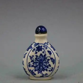 Китайската синьо-бялата порцеланова бутилка за емфие Кинг Kangxi Lotus Design 2,44 инча