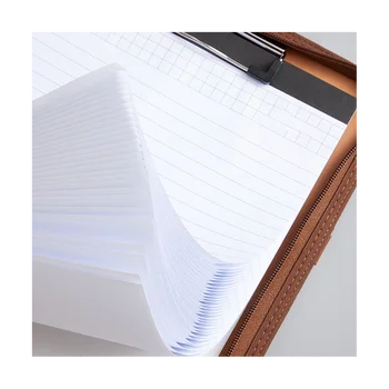 Кожена папка-портфейл с цип за жени/ мъже, бизнес бележник с химикалка, папка, за да конферентна notepad кафяв цвят