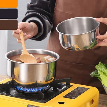 Комплект тенджери за супа от неръждаема стомана 3шт с капак, Кухненски принадлежности Тенджера за задушаване Инструменти за готвене, Кухненска посуда Кухненски принадлежности