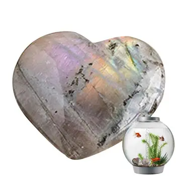 Кристали-Лунен камък Естествен Лилав Декоративен Лунен камък във формата на Сърце с Джобен размер Лунен Камък за художествени Занаяти Коллекционный Crystal За