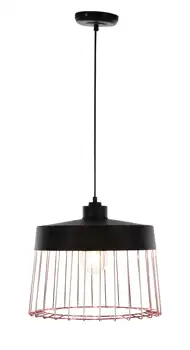 Лампа за кухненски остров в съвременен стил, кръгла желязна окачване размер 11 х 12 см с крушка, черен