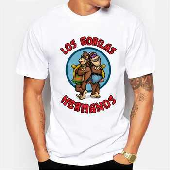 Лятна Мъжка Мода тениска Breaking Bad тениска LOS POLLOS Hermanos, Тениска Chicken Brothers, тениска с къс ръкав, Хит на продажбите, Хит на продажбите, върхове