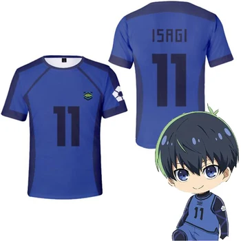 Лятна тениска 2023 BLUE LOCK, тениска Isagi Yoichi, Мъжки/ Дамски тениска Harajuku с къс ръкав, Футболна тениска, риза Тренировочная