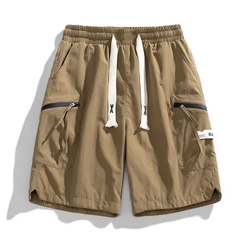 Лятото дишащи памучни шорти-карго, Мъжки ежедневни саржевые работни панталони с много джобове, Туристически тактически Къси панталони на открито 9XL 150 кг